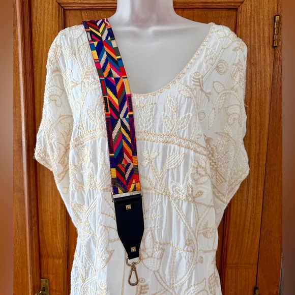 Handbags - Colorful Purse Guitar Strap with gold tone hardware geometric